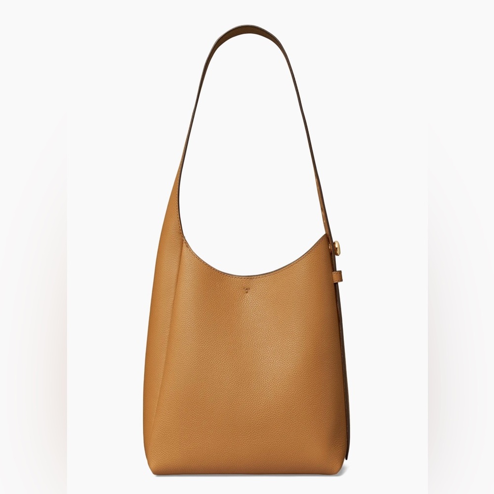 Tory Burch SMALL ROMY LEATHER HOBO BAG, TIRAMISU, Women Handbag NWT - Picture 4 of 16